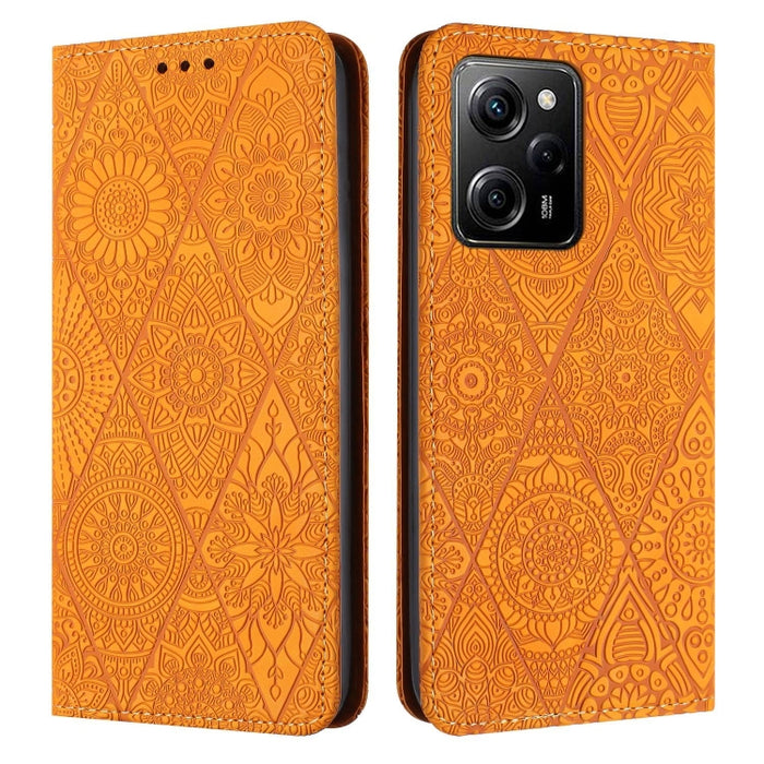 Estuche para teléfono de cuero de adsorción en relieve étnico, For Xiaomi Redmi 13 4G, For Xiaomi Redmi Note 13 5G, For Xiaomi Redmi 13C, For Xiaomi Redmi Note 13 Pro 5G, For Redmi Note 12 Pro 4G, For Redmi Note 12 4G Global                            ...