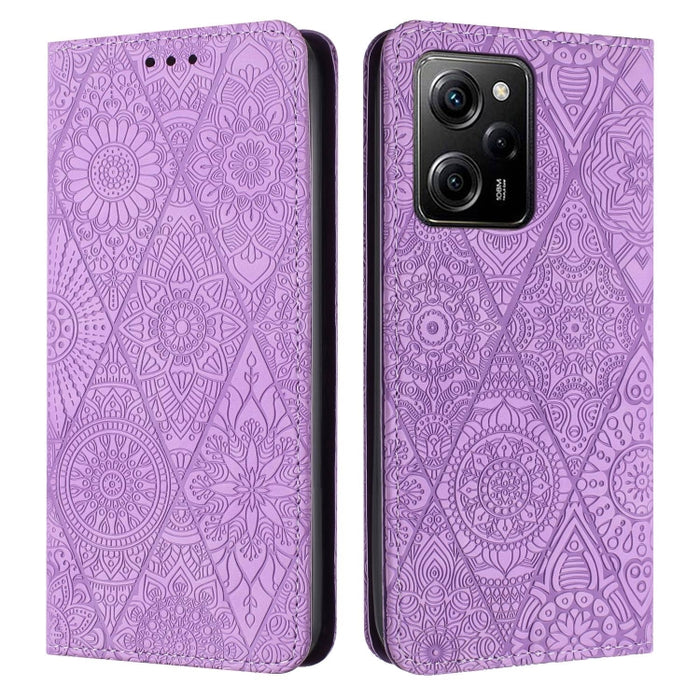 Estuche para teléfono de cuero de adsorción en relieve étnico, For Xiaomi Redmi 13 4G, For Xiaomi Redmi Note 13 5G, For Xiaomi Redmi 13C, For Xiaomi Redmi Note 13 Pro 5G, For Redmi Note 12 Pro 4G, For Redmi Note 12 4G Global                            ...