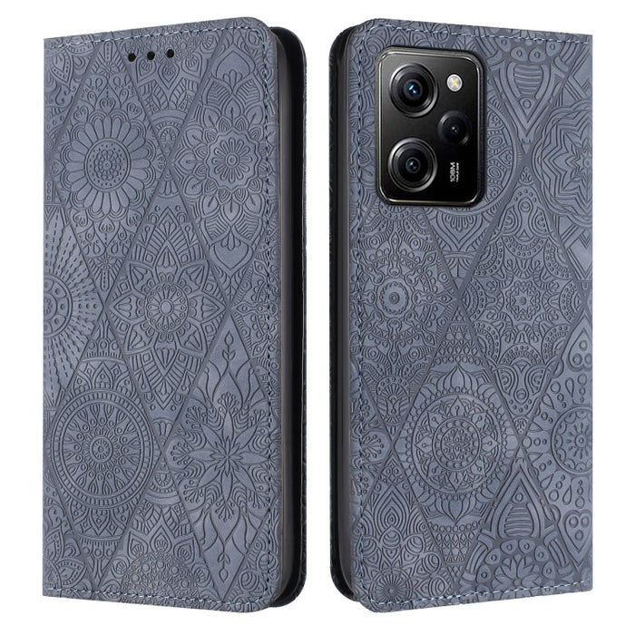 Estuche para teléfono de cuero de adsorción en relieve étnico, For Xiaomi Redmi 13 4G, For Xiaomi Redmi Note 13 5G, For Xiaomi Redmi 13C, For Xiaomi Redmi Note 13 Pro 5G, For Redmi Note 12 Pro 4G, For Redmi Note 12 4G Global                            ...