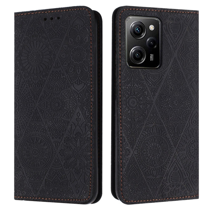 Estuche para teléfono de cuero de adsorción en relieve étnico, For Xiaomi Redmi 13 4G, For Xiaomi Redmi Note 13 5G, For Xiaomi Redmi 13C, For Xiaomi Redmi Note 13 Pro 5G, For Redmi Note 12 Pro 4G, For Redmi Note 12 4G Global                            ...