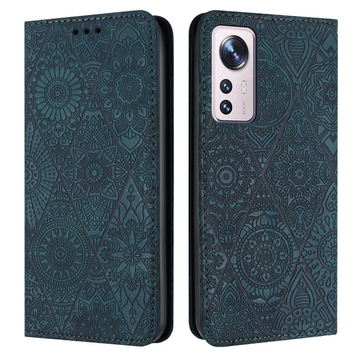Estuche para teléfono de cuero de adsorción en relieve étnico, For Xiaomi Redmi 13 4G, For Xiaomi Redmi Note 13 5G, For Xiaomi Redmi 13C, For Xiaomi Redmi Note 13 Pro 5G, For Redmi Note 12 Pro 4G, For Redmi Note 12 4G Global                            ...