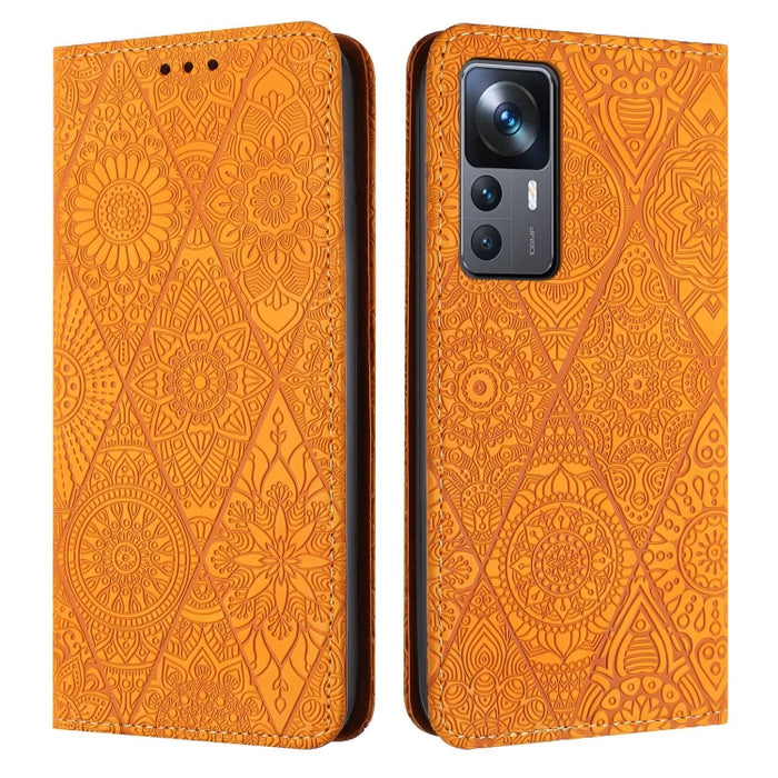 Estuche para teléfono de cuero de adsorción en relieve étnico, For Xiaomi Redmi 13 4G, For Xiaomi Redmi Note 13 5G, For Xiaomi Redmi 13C, For Xiaomi Redmi Note 13 Pro 5G, For Redmi Note 12 Pro 4G, For Redmi Note 12 4G Global                            ...