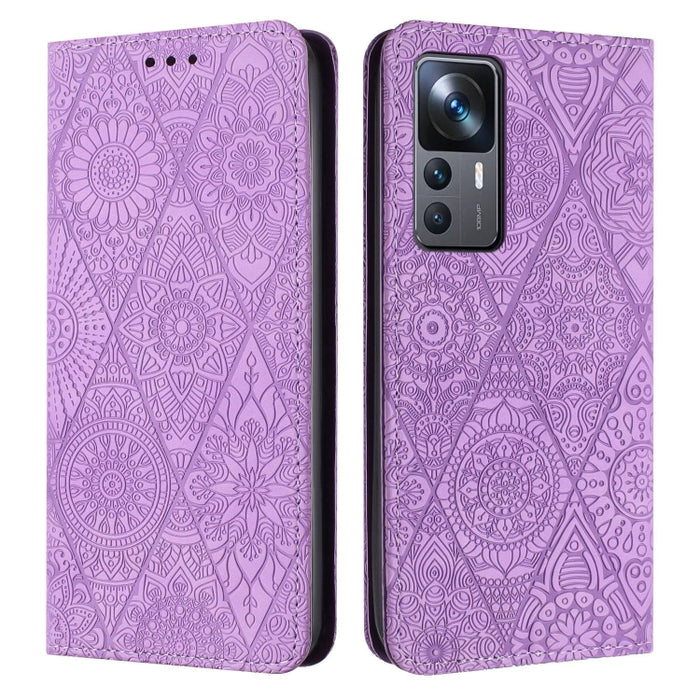 Estuche para teléfono de cuero de adsorción en relieve étnico, For Xiaomi Redmi 13 4G, For Xiaomi Redmi Note 13 5G, For Xiaomi Redmi 13C, For Xiaomi Redmi Note 13 Pro 5G, For Redmi Note 12 Pro 4G, For Redmi Note 12 4G Global                            ...