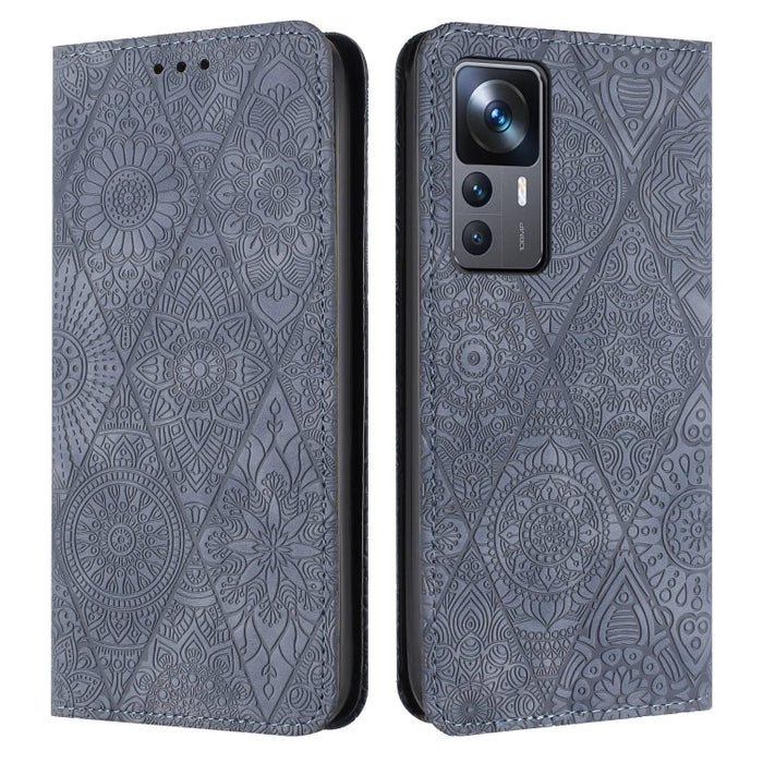 Estuche para teléfono de cuero de adsorción en relieve étnico, For Xiaomi Redmi 13 4G, For Xiaomi Redmi Note 13 5G, For Xiaomi Redmi 13C, For Xiaomi Redmi Note 13 Pro 5G, For Redmi Note 12 Pro 4G, For Redmi Note 12 4G Global                            ...