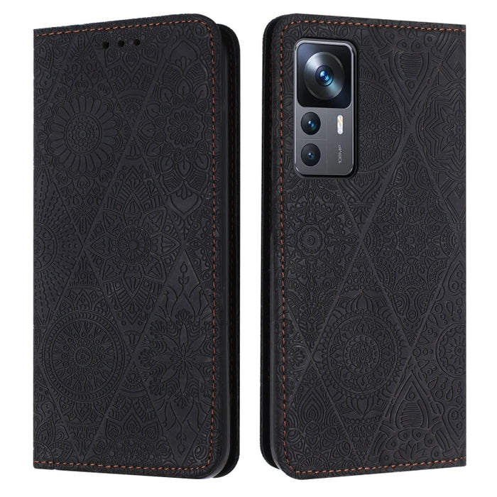 Estuche para teléfono de cuero de adsorción en relieve étnico, For Xiaomi Redmi 13 4G, For Xiaomi Redmi Note 13 5G, For Xiaomi Redmi 13C, For Xiaomi Redmi Note 13 Pro 5G, For Redmi Note 12 Pro 4G, For Redmi Note 12 4G Global                            ...