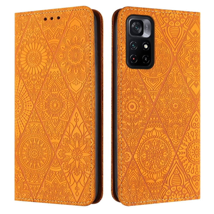 Estuche para teléfono de cuero de adsorción en relieve étnico, For Xiaomi Redmi 13 4G, For Xiaomi Redmi Note 13 5G, For Xiaomi Redmi 13C, For Xiaomi Redmi Note 13 Pro 5G, For Redmi Note 12 Pro 4G, For Redmi Note 12 4G Global                            ...