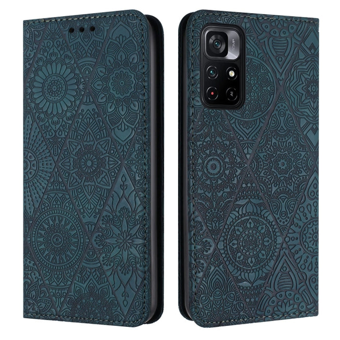Estuche para teléfono de cuero de adsorción en relieve étnico, For Xiaomi Redmi 13 4G, For Xiaomi Redmi Note 13 5G, For Xiaomi Redmi 13C, For Xiaomi Redmi Note 13 Pro 5G, For Redmi Note 12 Pro 4G, For Redmi Note 12 4G Global                            ...