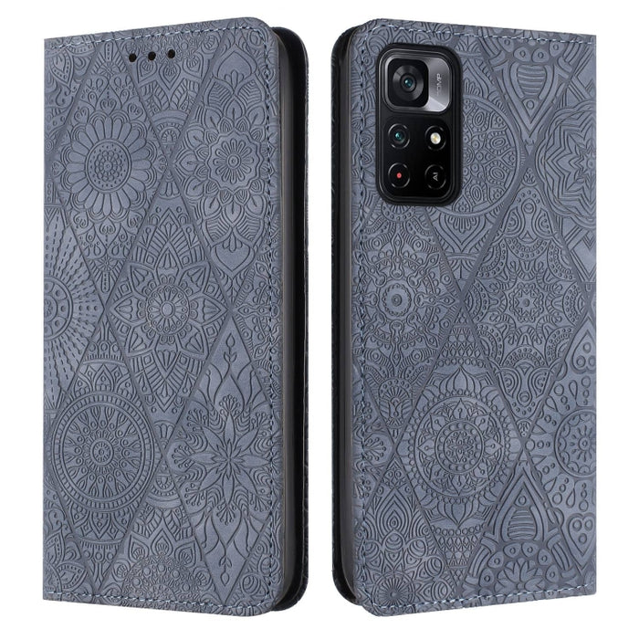 Estuche para teléfono de cuero de adsorción en relieve étnico, For Xiaomi Redmi 13 4G, For Xiaomi Redmi Note 13 5G, For Xiaomi Redmi 13C, For Xiaomi Redmi Note 13 Pro 5G, For Redmi Note 12 Pro 4G, For Redmi Note 12 4G Global                            ...