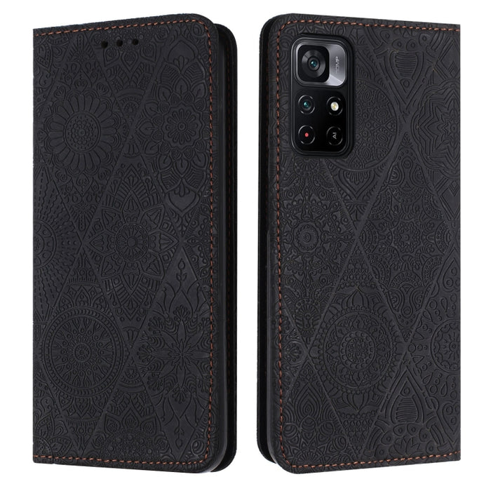 Estuche para teléfono de cuero de adsorción en relieve étnico, For Xiaomi Redmi 13 4G, For Xiaomi Redmi Note 13 5G, For Xiaomi Redmi 13C, For Xiaomi Redmi Note 13 Pro 5G, For Redmi Note 12 Pro 4G, For Redmi Note 12 4G Global                            ...