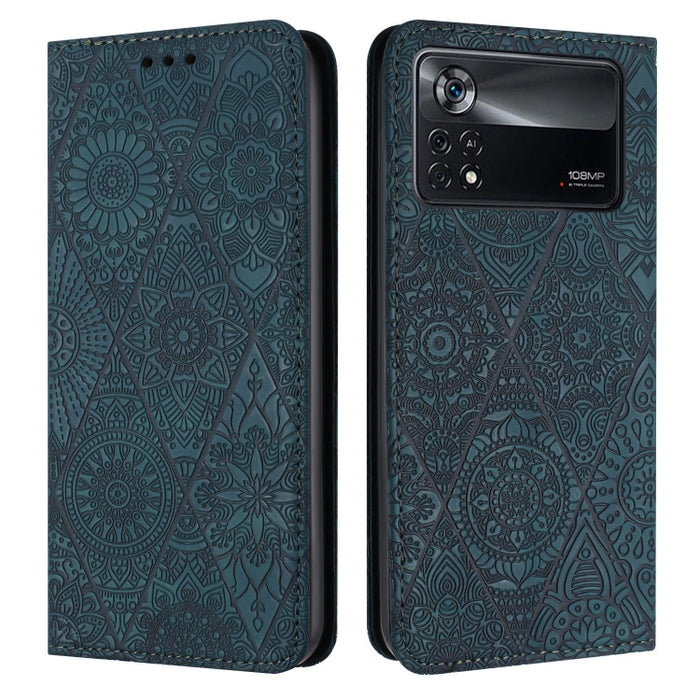 Estuche para teléfono de cuero de adsorción en relieve étnico, For Xiaomi Redmi 13 4G, For Xiaomi Redmi Note 13 5G, For Xiaomi Redmi 13C, For Xiaomi Redmi Note 13 Pro 5G, For Redmi Note 12 Pro 4G, For Redmi Note 12 4G Global                            ...