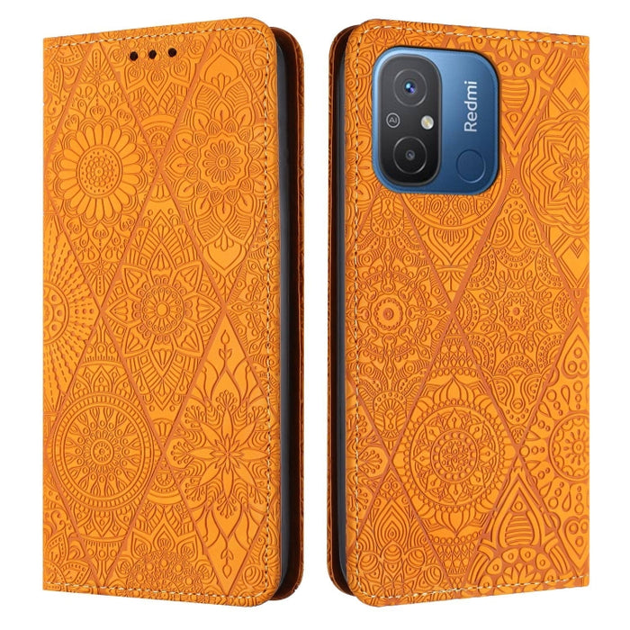 Estuche para teléfono de cuero de adsorción en relieve étnico, For Xiaomi Redmi 13 4G, For Xiaomi Redmi Note 13 5G, For Xiaomi Redmi 13C, For Xiaomi Redmi Note 13 Pro 5G, For Redmi Note 12 Pro 4G, For Redmi Note 12 4G Global                            ...