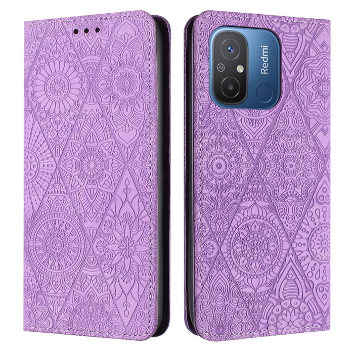 Estuche para teléfono de cuero de adsorción en relieve étnico, For Xiaomi Redmi 13 4G, For Xiaomi Redmi Note 13 5G, For Xiaomi Redmi 13C, For Xiaomi Redmi Note 13 Pro 5G, For Redmi Note 12 Pro 4G, For Redmi Note 12 4G Global                            ...