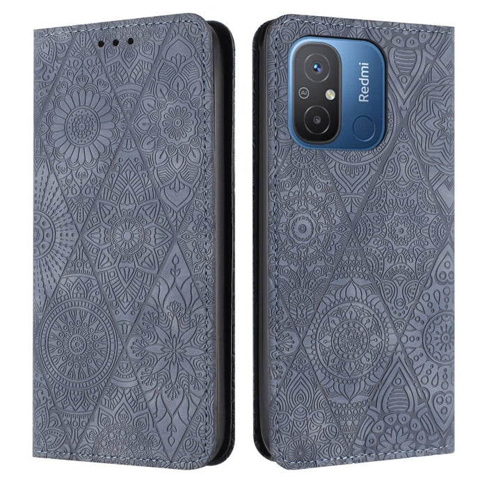 Estuche para teléfono de cuero de adsorción en relieve étnico, For Xiaomi Redmi 13 4G, For Xiaomi Redmi Note 13 5G, For Xiaomi Redmi 13C, For Xiaomi Redmi Note 13 Pro 5G, For Redmi Note 12 Pro 4G, For Redmi Note 12 4G Global                            ...