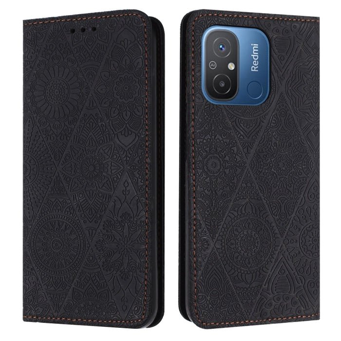Estuche para teléfono de cuero de adsorción en relieve étnico, For Xiaomi Redmi 13 4G, For Xiaomi Redmi Note 13 5G, For Xiaomi Redmi 13C, For Xiaomi Redmi Note 13 Pro 5G, For Redmi Note 12 Pro 4G, For Redmi Note 12 4G Global                            ...