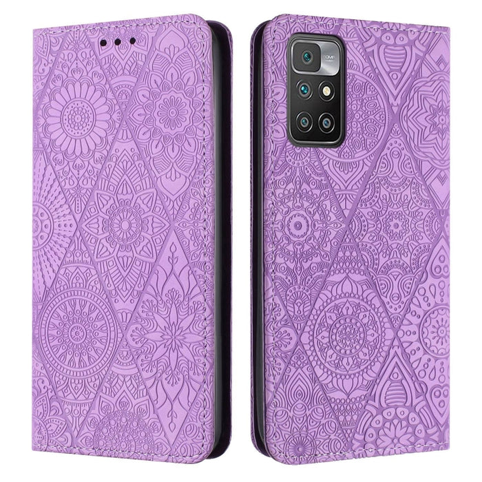 Estuche para teléfono de cuero de adsorción en relieve étnico, For Xiaomi Redmi 13 4G, For Xiaomi Redmi Note 13 5G, For Xiaomi Redmi 13C, For Xiaomi Redmi Note 13 Pro 5G, For Redmi Note 12 Pro 4G, For Redmi Note 12 4G Global                            ...
