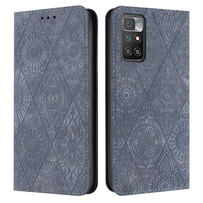 Estuche para teléfono de cuero de adsorción en relieve étnico, For Xiaomi Redmi 13 4G, For Xiaomi Redmi Note 13 5G, For Xiaomi Redmi 13C, For Xiaomi Redmi Note 13 Pro 5G, For Redmi Note 12 Pro 4G, For Redmi Note 12 4G Global                            ...