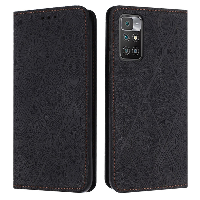 Estuche para teléfono de cuero de adsorción en relieve étnico, For Xiaomi Redmi 13 4G, For Xiaomi Redmi Note 13 5G, For Xiaomi Redmi 13C, For Xiaomi Redmi Note 13 Pro 5G, For Redmi Note 12 Pro 4G, For Redmi Note 12 4G Global                            ...