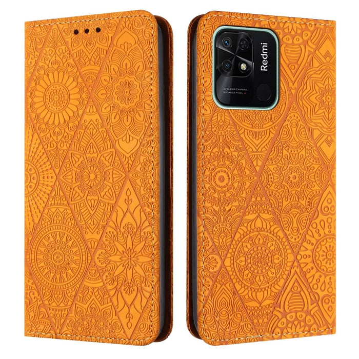 Estuche para teléfono de cuero de adsorción en relieve étnico, For Xiaomi Redmi 13 4G, For Xiaomi Redmi Note 13 5G, For Xiaomi Redmi 13C, For Xiaomi Redmi Note 13 Pro 5G, For Redmi Note 12 Pro 4G, For Redmi Note 12 4G Global                            ...