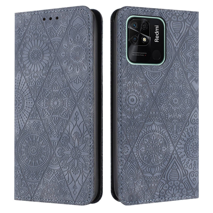 Estuche para teléfono de cuero de adsorción en relieve étnico, For Xiaomi Redmi 13 4G, For Xiaomi Redmi Note 13 5G, For Xiaomi Redmi 13C, For Xiaomi Redmi Note 13 Pro 5G, For Redmi Note 12 Pro 4G, For Redmi Note 12 4G Global                            ...