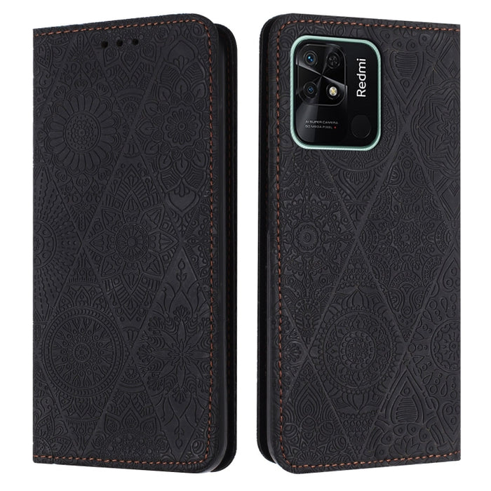 Estuche para teléfono de cuero de adsorción en relieve étnico, For Xiaomi Redmi 13 4G, For Xiaomi Redmi Note 13 5G, For Xiaomi Redmi 13C, For Xiaomi Redmi Note 13 Pro 5G, For Redmi Note 12 Pro 4G, For Redmi Note 12 4G Global                            ...