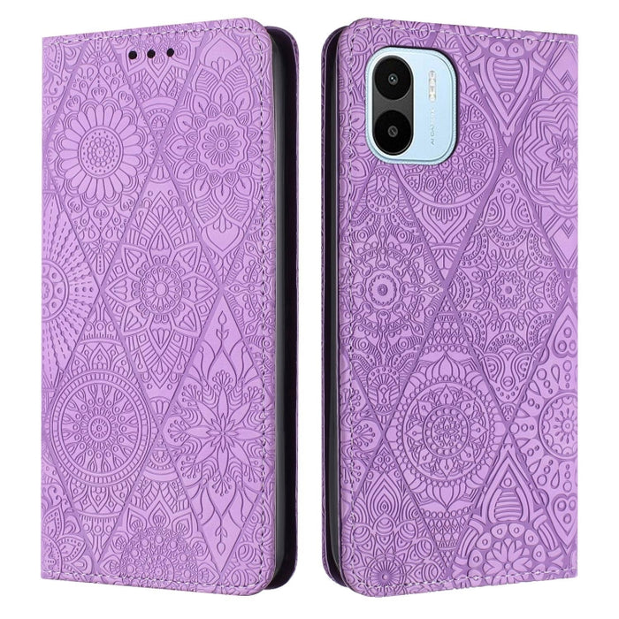 Estuche para teléfono de cuero de adsorción en relieve étnico, For Xiaomi Redmi 13 4G, For Xiaomi Redmi Note 13 5G, For Xiaomi Redmi 13C, For Xiaomi Redmi Note 13 Pro 5G, For Redmi Note 12 Pro 4G, For Redmi Note 12 4G Global                            ...