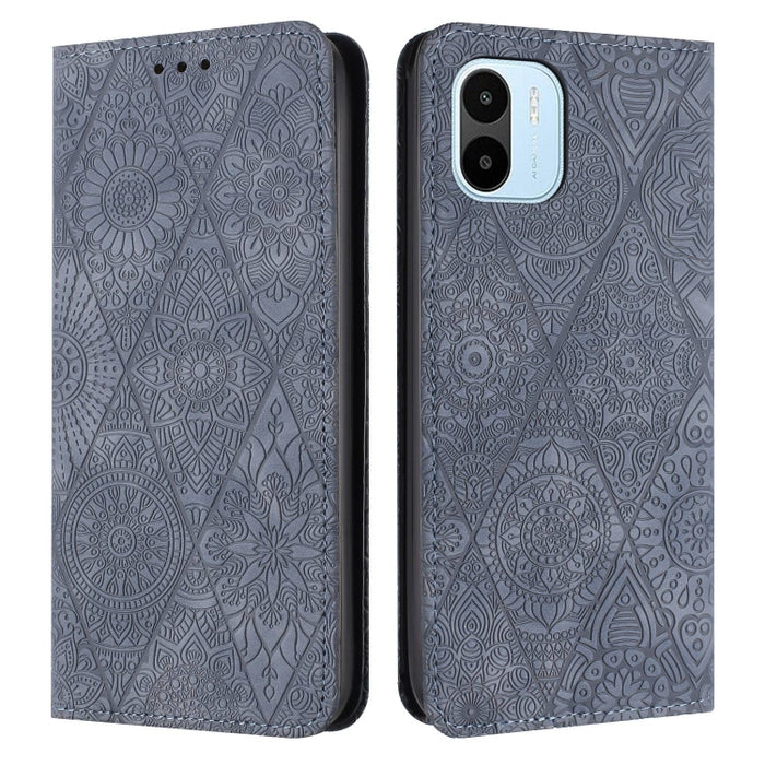 Estuche para teléfono de cuero de adsorción en relieve étnico, For Xiaomi Redmi 13 4G, For Xiaomi Redmi Note 13 5G, For Xiaomi Redmi 13C, For Xiaomi Redmi Note 13 Pro 5G, For Redmi Note 12 Pro 4G, For Redmi Note 12 4G Global                            ...