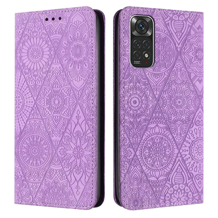 Estuche para teléfono de cuero de adsorción en relieve étnico, For Xiaomi Redmi 13 4G, For Xiaomi Redmi Note 13 5G, For Xiaomi Redmi 13C, For Xiaomi Redmi Note 13 Pro 5G, For Redmi Note 12 Pro 4G, For Redmi Note 12 4G Global                            ...