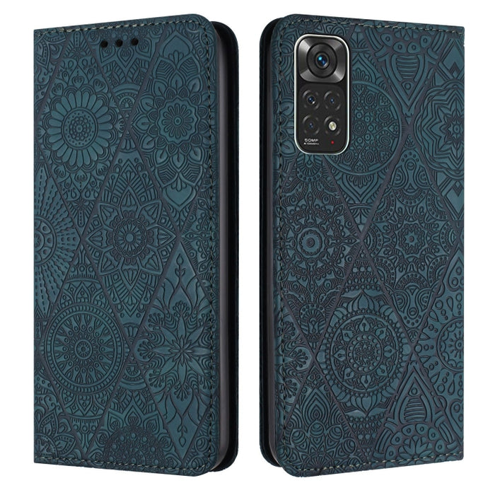 Estuche para teléfono de cuero de adsorción en relieve étnico, For Xiaomi Redmi 13 4G, For Xiaomi Redmi Note 13 5G, For Xiaomi Redmi 13C, For Xiaomi Redmi Note 13 Pro 5G, For Redmi Note 12 Pro 4G, For Redmi Note 12 4G Global                            ...