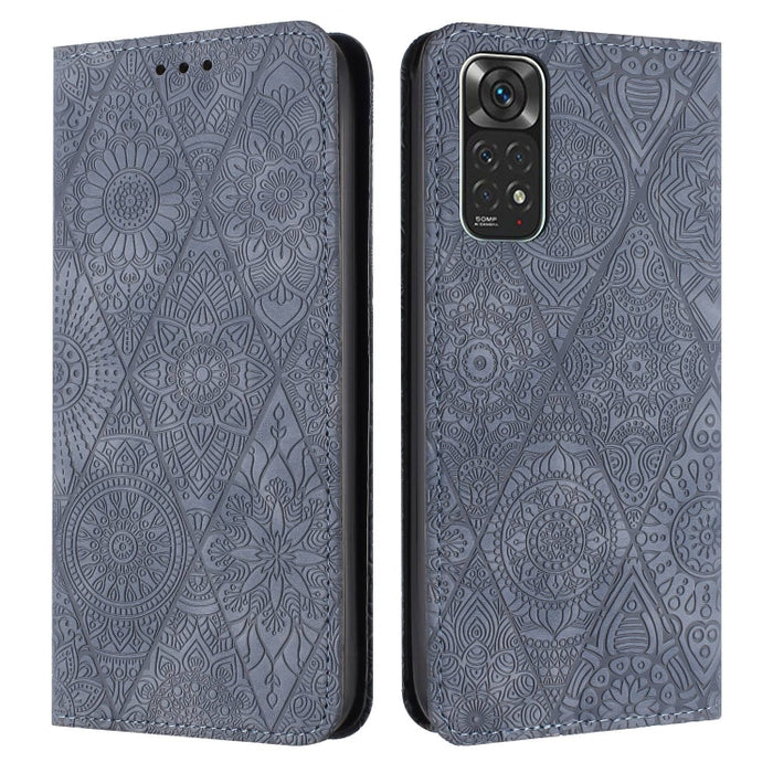 Estuche para teléfono de cuero de adsorción en relieve étnico, For Xiaomi Redmi 13 4G, For Xiaomi Redmi Note 13 5G, For Xiaomi Redmi 13C, For Xiaomi Redmi Note 13 Pro 5G, For Redmi Note 12 Pro 4G, For Redmi Note 12 4G Global                            ...