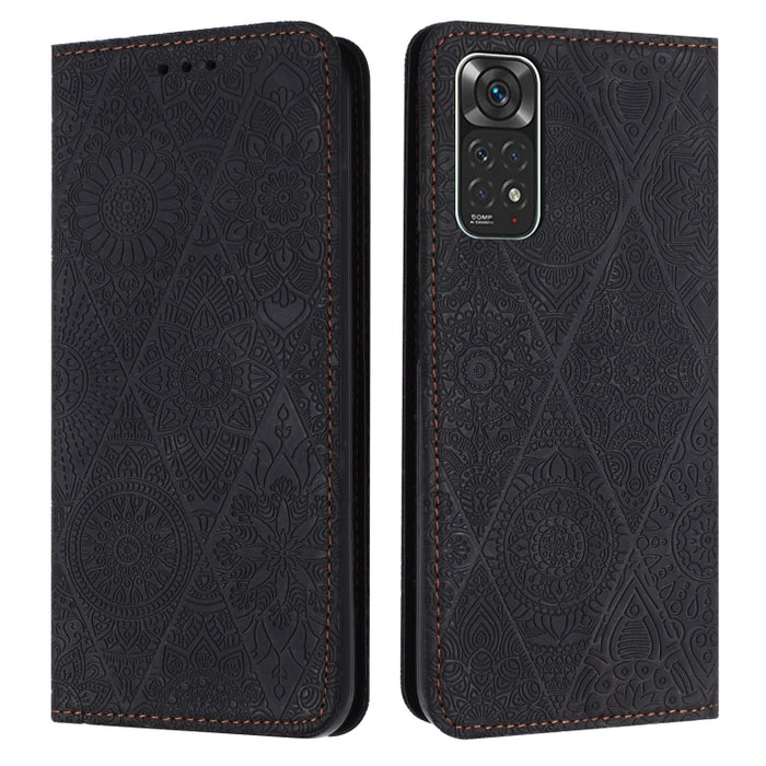 Estuche para teléfono de cuero de adsorción en relieve étnico, For Xiaomi Redmi 13 4G, For Xiaomi Redmi Note 13 5G, For Xiaomi Redmi 13C, For Xiaomi Redmi Note 13 Pro 5G, For Redmi Note 12 Pro 4G, For Redmi Note 12 4G Global                            ...