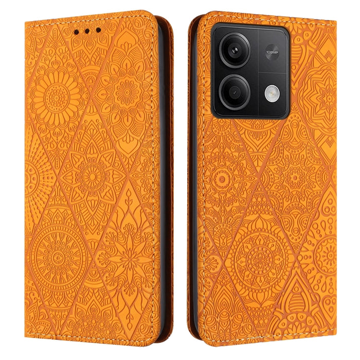 Estuche para teléfono de cuero de adsorción en relieve étnico, For Xiaomi Redmi 13 4G, For Xiaomi Redmi Note 13 5G, For Xiaomi Redmi 13C, For Xiaomi Redmi Note 13 Pro 5G, For Redmi Note 12 Pro 4G, For Redmi Note 12 4G Global                            ...