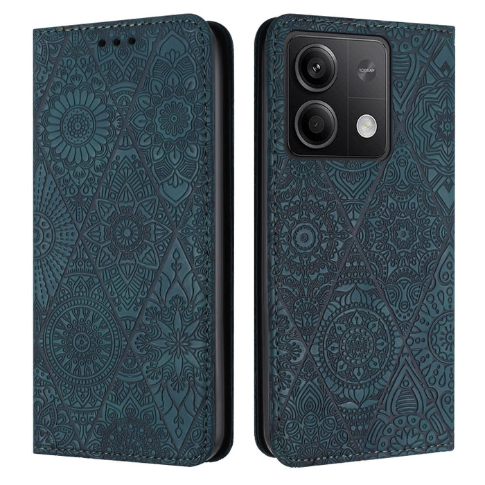 Estuche para teléfono de cuero de adsorción en relieve étnico, For Xiaomi Redmi 13 4G, For Xiaomi Redmi Note 13 5G, For Xiaomi Redmi 13C, For Xiaomi Redmi Note 13 Pro 5G, For Redmi Note 12 Pro 4G, For Redmi Note 12 4G Global                            ...