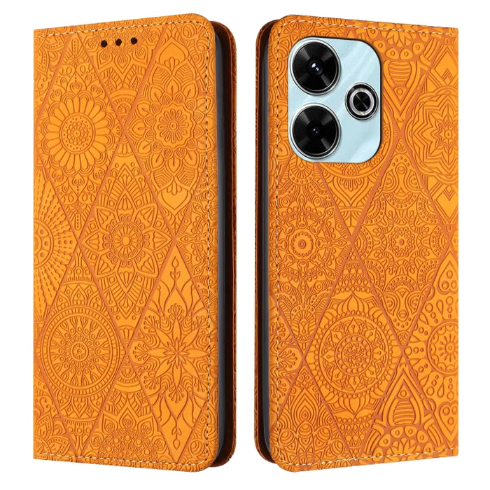 Estuche para teléfono de cuero de adsorción en relieve étnico, For Xiaomi Redmi 13 4G, For Xiaomi Redmi Note 13 5G, For Xiaomi Redmi 13C, For Xiaomi Redmi Note 13 Pro 5G, For Redmi Note 12 Pro 4G, For Redmi Note 12 4G Global                            ...