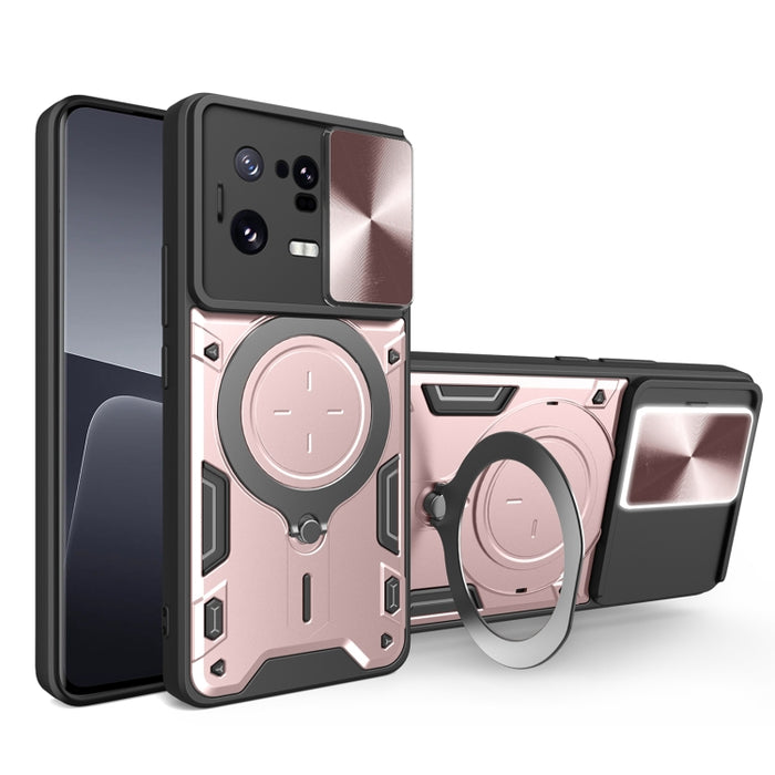 Estuche para teléfono con soporte magnético Camshield deslizante con textura de CD, For Xiaomi Redmi A3, For Xiaomi Redmi 13C 5G Global, For Xiaomi Redmi Note 13 5G, For Xiaomi Redmi 13C 4G, For Xiaomi Redmi Note 13 Pro 5G                              ...