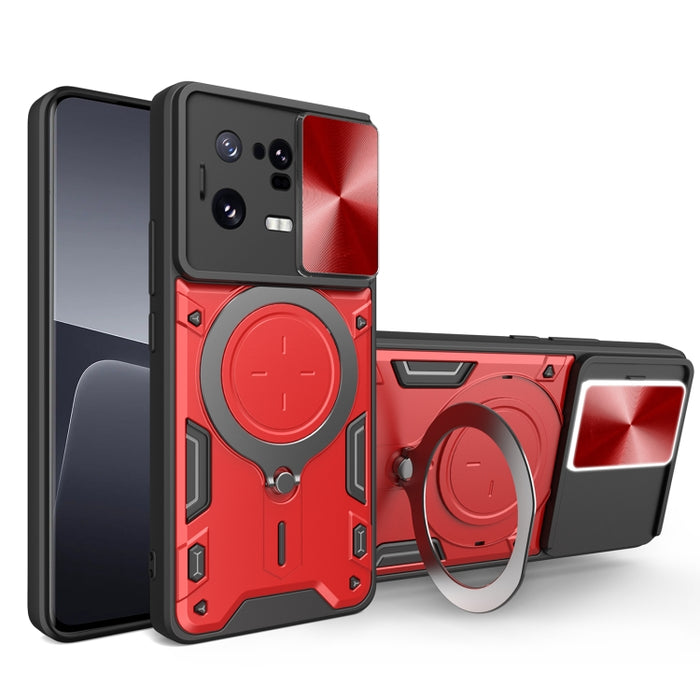Estuche para teléfono con soporte magnético Camshield deslizante con textura de CD, For Xiaomi Redmi A3, For Xiaomi Redmi 13C 5G Global, For Xiaomi Redmi Note 13 5G, For Xiaomi Redmi 13C 4G, For Xiaomi Redmi Note 13 Pro 5G                              ...