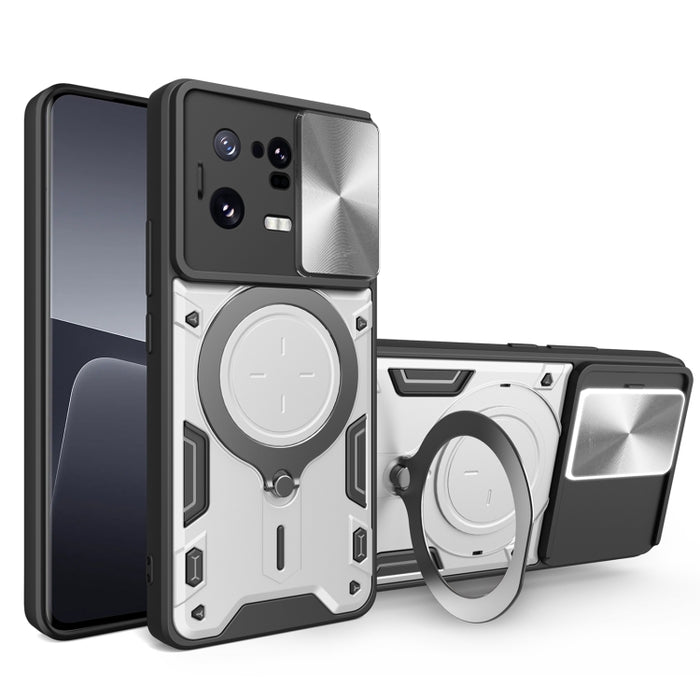 Estuche para teléfono con soporte magnético Camshield deslizante con textura de CD, For Xiaomi Redmi A3, For Xiaomi Redmi 13C 5G Global, For Xiaomi Redmi Note 13 5G, For Xiaomi Redmi 13C 4G, For Xiaomi Redmi Note 13 Pro 5G                              ...