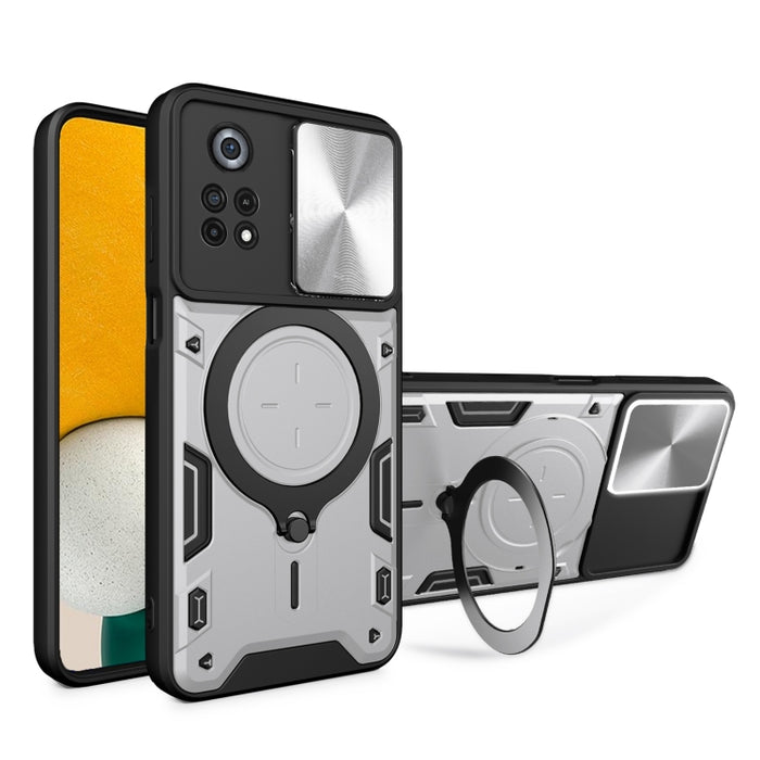 Estuche para teléfono con soporte magnético Camshield deslizante con textura de CD, For Xiaomi Poco M5 5G, For Xiaomi Redmi A1 4G, For Xiaomi Redmi Note 11 Global, For Xiaomi Redmi K40S / Poco F4, For Xiaomi Poco M4 Pro 4G, For Xiaomi Poco X4 Pro 5G   ...