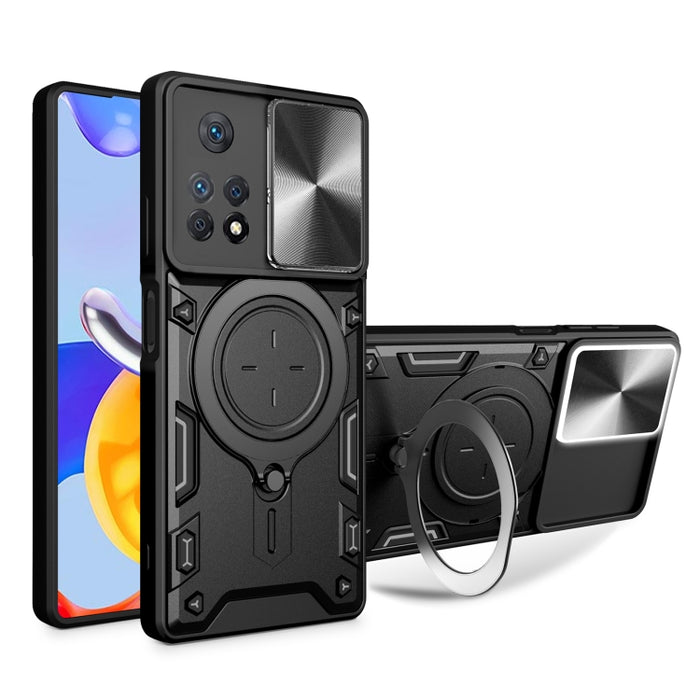 Estuche para teléfono con soporte magnético Camshield deslizante con textura de CD, For Xiaomi Poco M5 5G, For Xiaomi Redmi A1 4G, For Xiaomi Redmi Note 11 Global, For Xiaomi Redmi K40S / Poco F4, For Xiaomi Poco M4 Pro 4G, For Xiaomi Poco X4 Pro 5G   ...