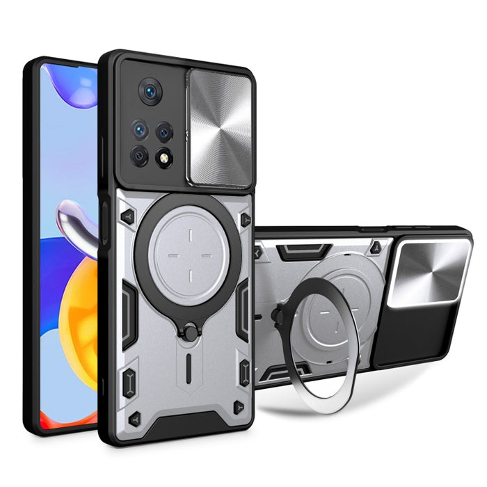 Estuche para teléfono con soporte magnético Camshield deslizante con textura de CD, For Xiaomi Poco M5 5G, For Xiaomi Redmi A1 4G, For Xiaomi Redmi Note 11 Global, For Xiaomi Redmi K40S / Poco F4, For Xiaomi Poco M4 Pro 4G, For Xiaomi Poco X4 Pro 5G   ...