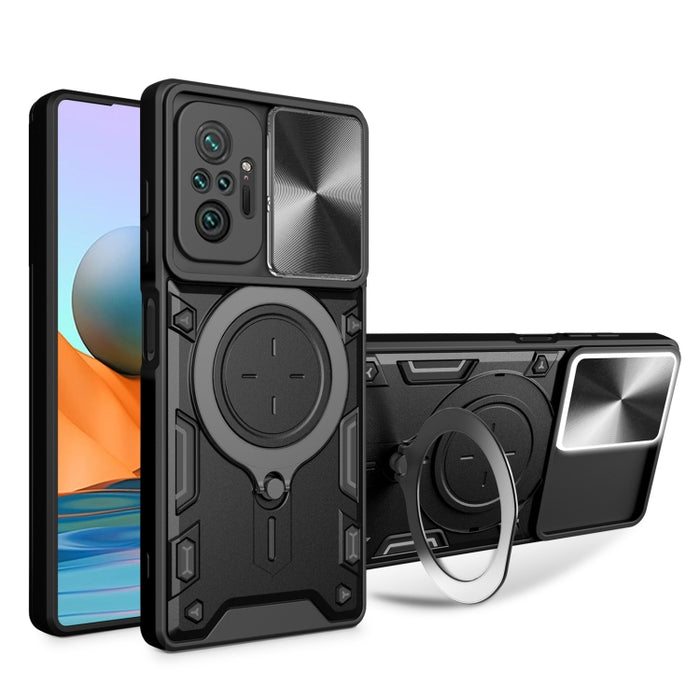 Estuche para teléfono con soporte magnético Camshield deslizante con textura de CD, For Xiaomi Poco M5 5G, For Xiaomi Redmi A1 4G, For Xiaomi Redmi Note 11 Global, For Xiaomi Redmi K40S / Poco F4, For Xiaomi Poco M4 Pro 4G, For Xiaomi Poco X4 Pro 5G   ...
