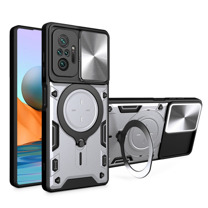 Estuche para teléfono con soporte magnético Camshield deslizante con textura de CD, For Xiaomi Poco M5 5G, For Xiaomi Redmi A1 4G, For Xiaomi Redmi Note 11 Global, For Xiaomi Redmi K40S / Poco F4, For Xiaomi Poco M4 Pro 4G, For Xiaomi Poco X4 Pro 5G   ...
