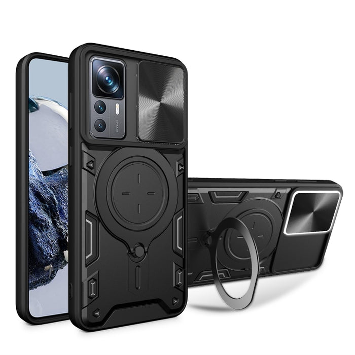 Estuche para teléfono con soporte magnético Camshield deslizante con textura de CD, For Xiaomi Redmi A3, For Xiaomi Redmi 13C 5G Global, For Xiaomi Redmi Note 13 5G, For Xiaomi Redmi 13C 4G, For Xiaomi Redmi Note 13 Pro 5G                              ...