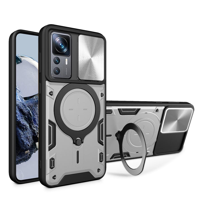 Estuche para teléfono con soporte magnético Camshield deslizante con textura de CD, For Xiaomi Redmi A3, For Xiaomi Redmi 13C 5G Global, For Xiaomi Redmi Note 13 5G, For Xiaomi Redmi 13C 4G, For Xiaomi Redmi Note 13 Pro 5G                              ...