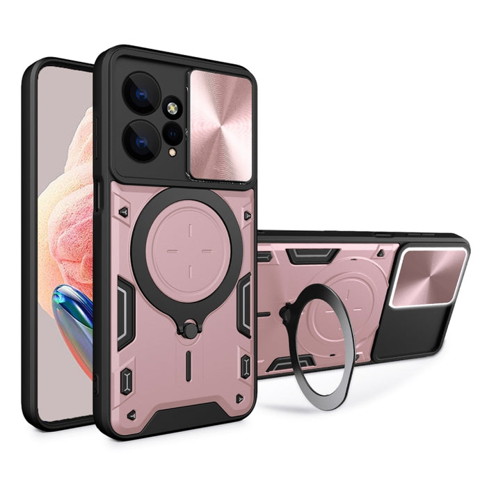 Estuche para teléfono con soporte magnético Camshield deslizante con textura de CD, For Xiaomi Redmi A3, For Xiaomi Redmi 13C 5G Global, For Xiaomi Redmi Note 13 5G, For Xiaomi Redmi 13C 4G, For Xiaomi Redmi Note 13 Pro 5G                              ...