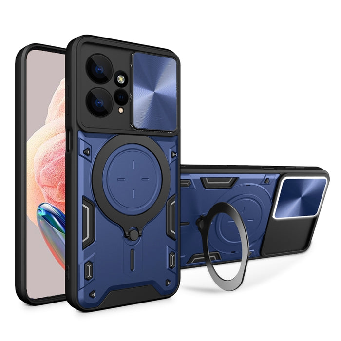 Estuche para teléfono con soporte magnético Camshield deslizante con textura de CD, For Xiaomi Redmi A3, For Xiaomi Redmi 13C 5G Global, For Xiaomi Redmi Note 13 5G, For Xiaomi Redmi 13C 4G, For Xiaomi Redmi Note 13 Pro 5G                              ...