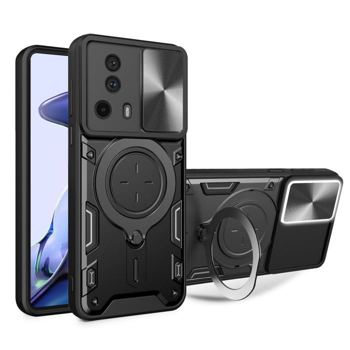 Estuche para teléfono con soporte magnético Camshield deslizante con textura de CD, For Xiaomi Redmi A3, For Xiaomi Redmi 13C 5G Global, For Xiaomi Redmi Note 13 5G, For Xiaomi Redmi 13C 4G, For Xiaomi Redmi Note 13 Pro 5G                              ...