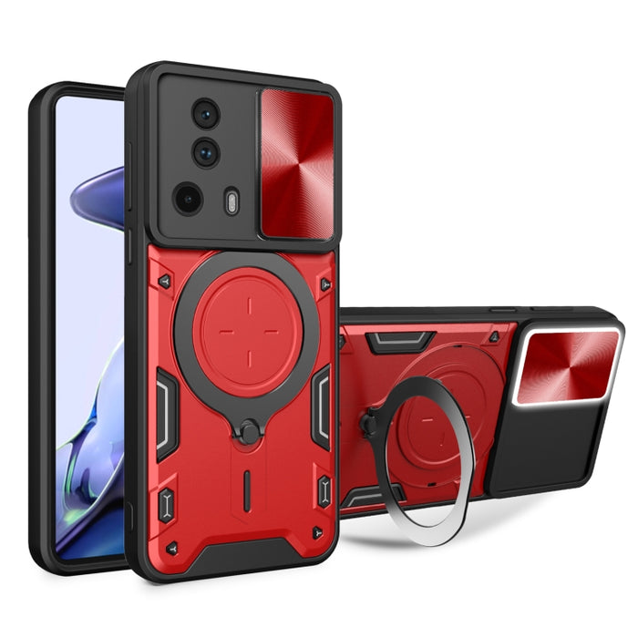 Estuche para teléfono con soporte magnético Camshield deslizante con textura de CD, For Xiaomi Redmi A3, For Xiaomi Redmi 13C 5G Global, For Xiaomi Redmi Note 13 5G, For Xiaomi Redmi 13C 4G, For Xiaomi Redmi Note 13 Pro 5G                              ...