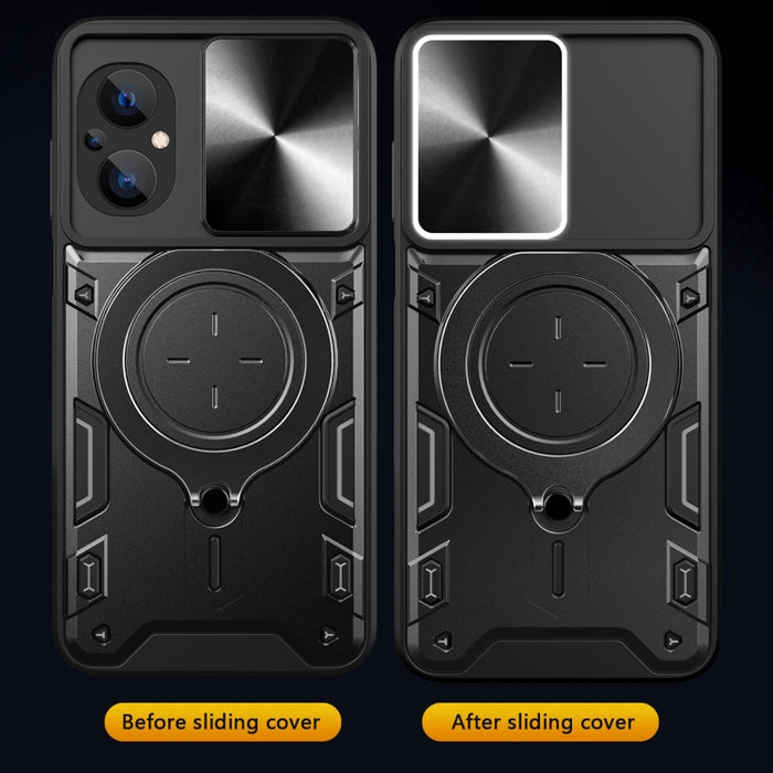 Estuche para teléfono con soporte magnético Camshield deslizante con textura de CD, For Xiaomi Poco M5 5G, For Xiaomi Redmi A1 4G, For Xiaomi Redmi Note 11 Global, For Xiaomi Redmi K40S / Poco F4, For Xiaomi Poco M4 Pro 4G, For Xiaomi Poco X4 Pro 5G   ...