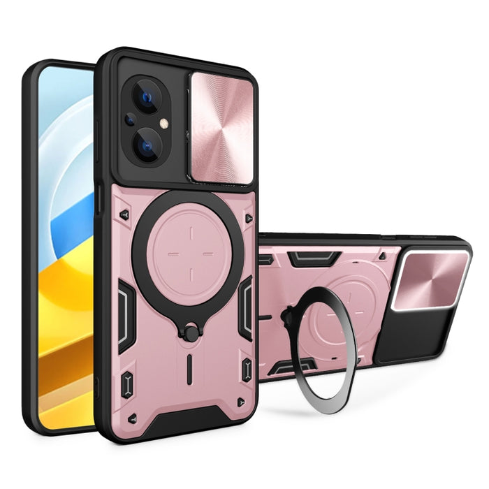 Estuche para teléfono con soporte magnético Camshield deslizante con textura de CD, For Xiaomi Poco M5 5G, For Xiaomi Redmi A1 4G, For Xiaomi Redmi Note 11 Global, For Xiaomi Redmi K40S / Poco F4, For Xiaomi Poco M4 Pro 4G, For Xiaomi Poco X4 Pro 5G   ...