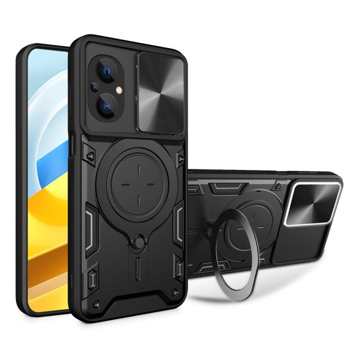Estuche para teléfono con soporte magnético Camshield deslizante con textura de CD, For Xiaomi Poco M5 5G, For Xiaomi Redmi A1 4G, For Xiaomi Redmi Note 11 Global, For Xiaomi Redmi K40S / Poco F4, For Xiaomi Poco M4 Pro 4G, For Xiaomi Poco X4 Pro 5G   ...